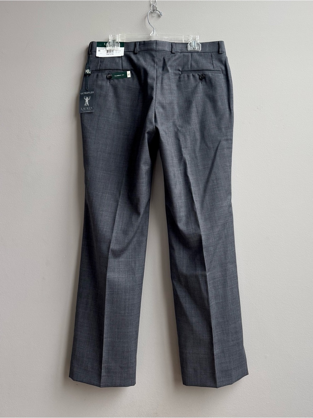 NWT Lauren Ralph Lauren Ultraflex Gray Suit Pants Wool Blend 34x29